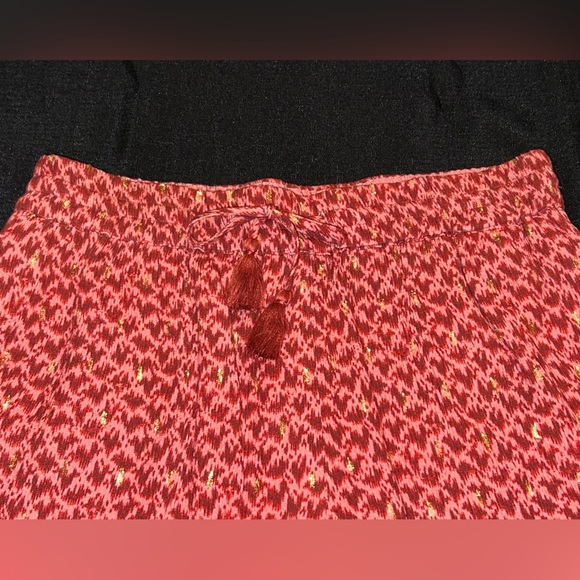 Paige Women's Mardi Short Elastic Waist Metallic Dots In Papaya - Picture 5 of 9